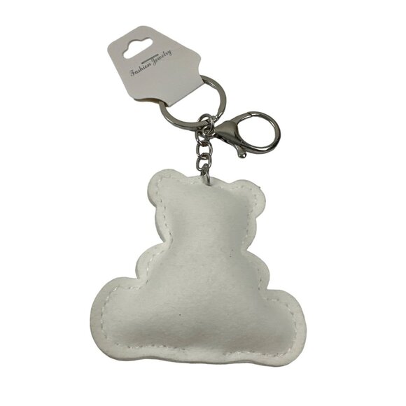 Sparkly Teddy Bear Keychain With Rhinestones & Red Heart - Picture 5 of 8